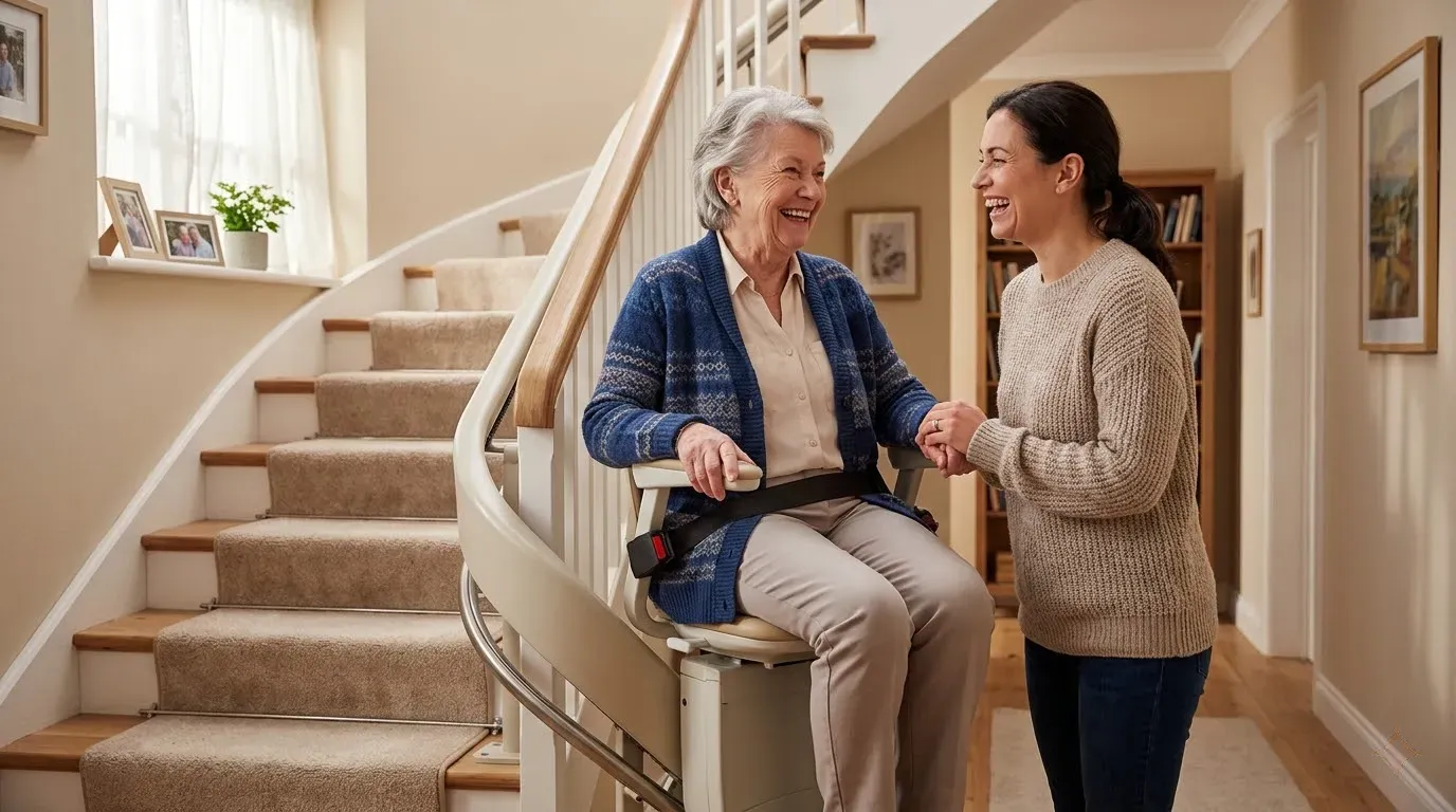 Installation d'un monte-escalier par un professionnel agree